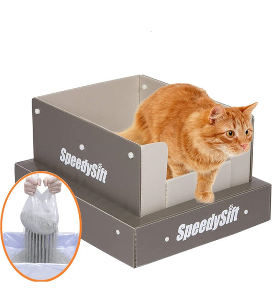 SpeedySift 11-Inch Open-Top Litter Box Kit
